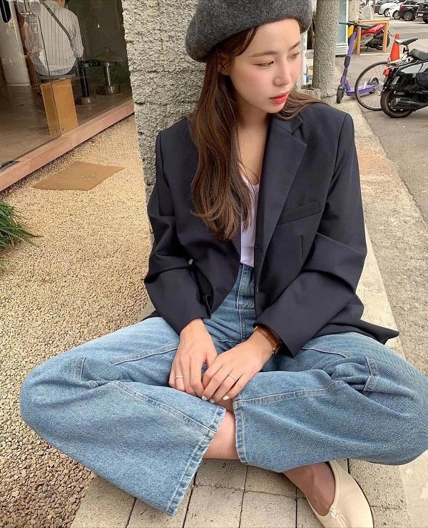 Thời tiết giao mùa chị em lưu 10 công thức diện đồ denim của hội gái hàn là chuẩn xinh - 1