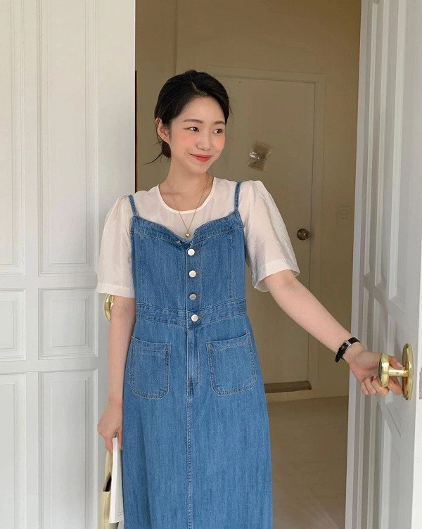 Thời tiết giao mùa chị em lưu 10 công thức diện đồ denim của hội gái hàn là chuẩn xinh - 3