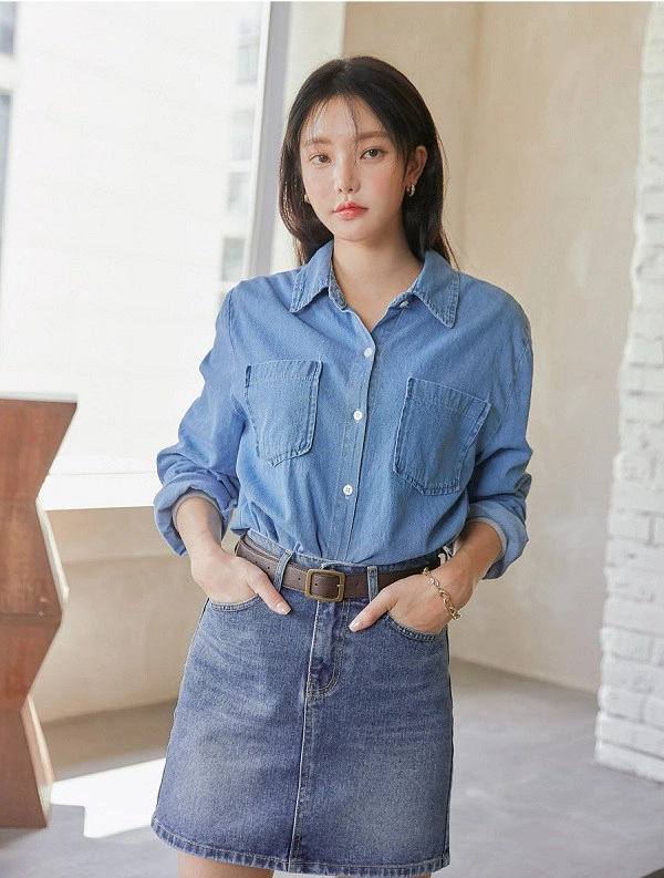 Thời tiết giao mùa chị em lưu 10 công thức diện đồ denim của hội gái hàn là chuẩn xinh - 9
