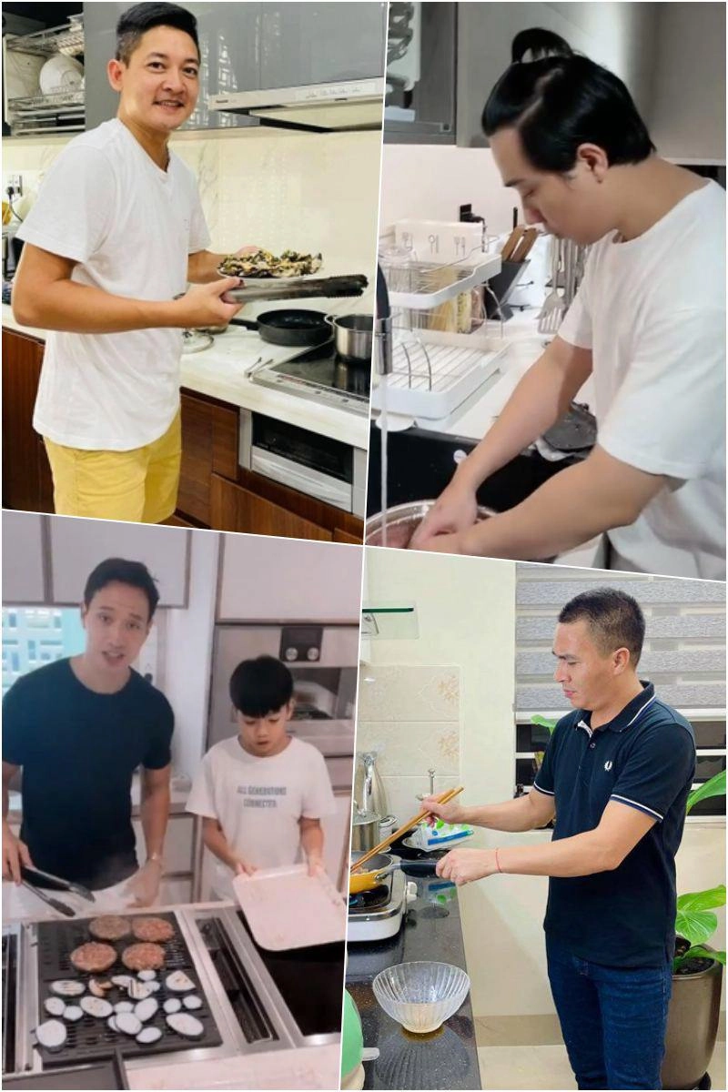Vào bếp mặc phong phanh việt anh cởi trần khoe cơ bắp quỳnh nga cũng váy áo hững hờ - 4