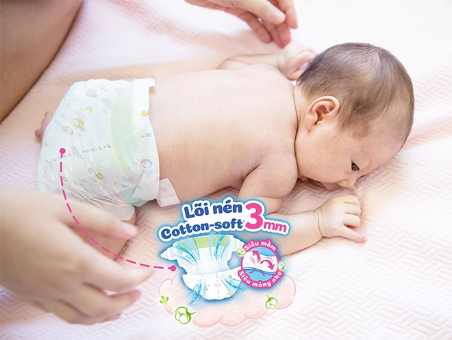 Cuộc cách mạng mềm mỏng đa chiều thấm hút bất ngờ gọi tên tã dán bobby lõi nén cotton-soft 3mm - 3