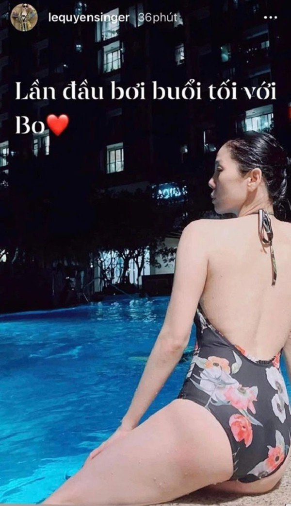 Lệ quyên mặc bikini xẻ ngực đi bơi đêm cùng con trai u40 dáng nóng bỏng như gái 20 - 6