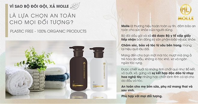 Bộ đôi tinh chất gội xả thảo dược thiên nhiên molle lựa chọn an toàn cho mọi đối tượng - 1