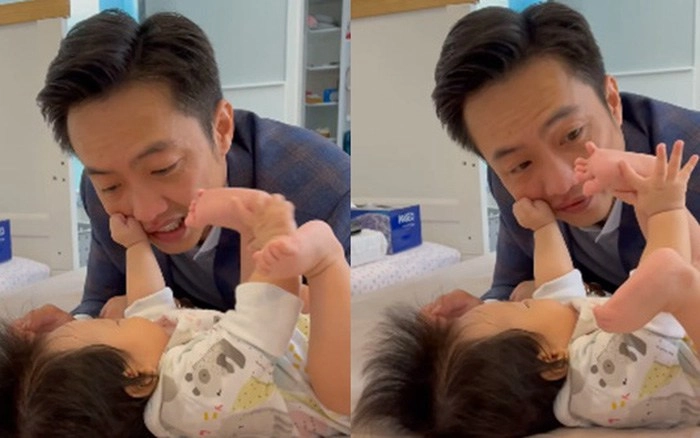 Được con gái thơm cường đôla làm liều xin miếng nữa nhưng bé có phản ứng đáng yêu - 9