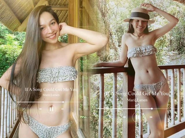 Tập cùng sao lệ quyên khoe eo khét lẹt với bikini nhờ chăm chỉ tập một động tác - 16