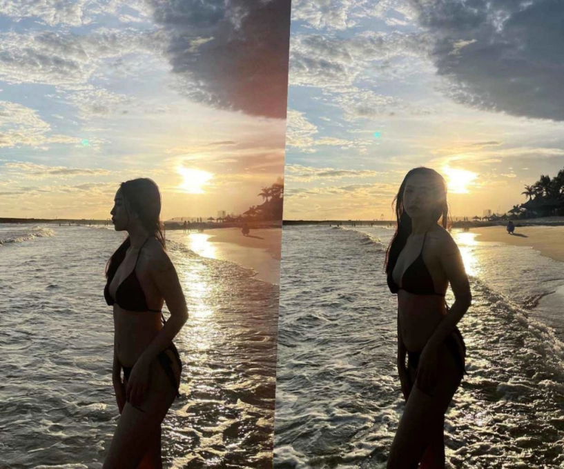 Hiếm hoi ái nữ minh nhựa diện bikini khoe dáng sau sinh hút bộn like không thua mẹ kế - 2