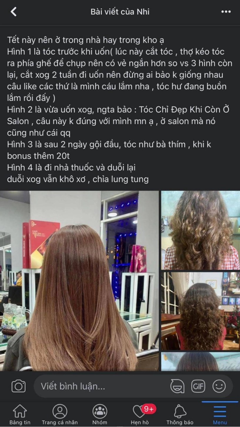Làm tóc xoăn boho chơi tết chị em khóc ròng vì tóc chỉ đẹp khi còn ở tiệm - 7