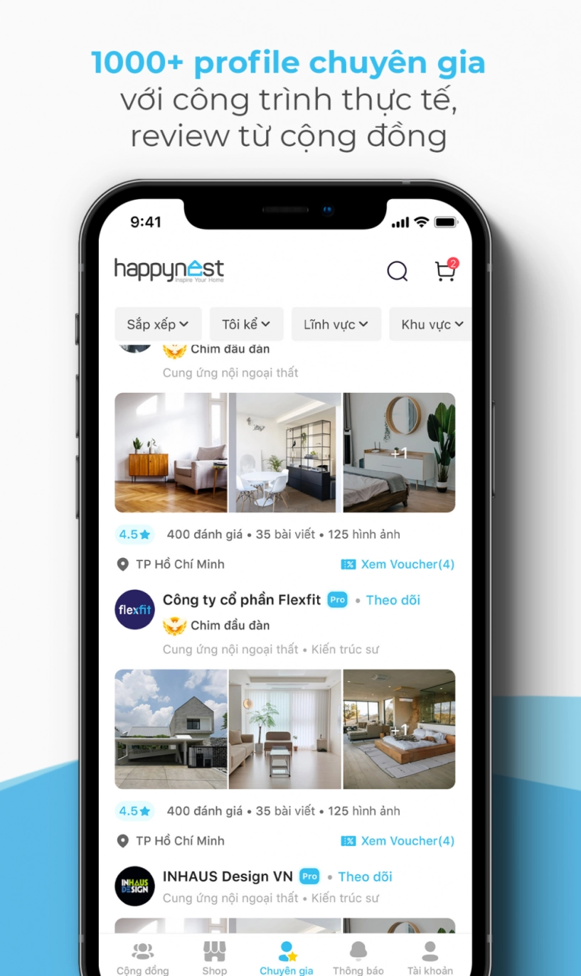Ứng dụng happynest về nhà ở tha hồ ngắm nhà đẹp tìm chuyên gia và sắm nội thất - 2