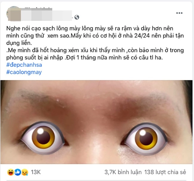 Cười ngất với pha cạo trắng lông mày khiến ai nấy đều hoảng hốt của chị em ngày dịch - 1