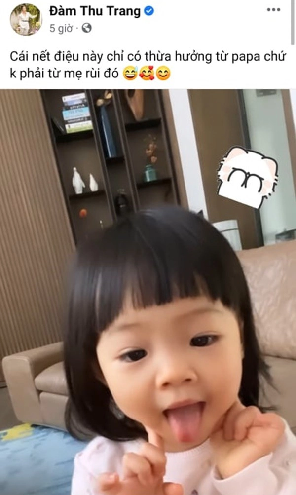 Đàm thu trang nóicon gái xinh điệu giống bố cường đôla vội vàng nhận ngay - 1