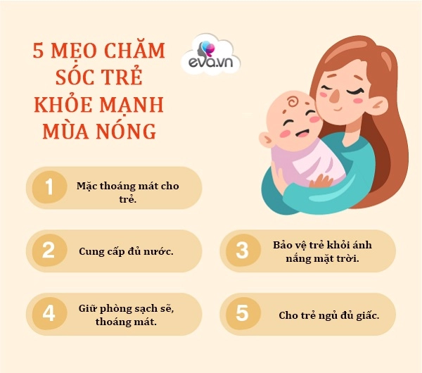 Nên mở điều hòa cho trẻ vào thời điểm nào là tốt nhất 5 mẹo chăm trẻ khỏe mạnh mùa nóng - 5