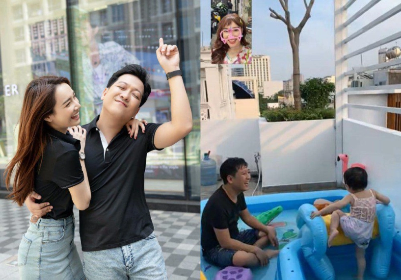 Nhã phương ngắm con gái lớn bổng qua điện thoại mong hết dịch để gặp 2 bố contrường giang - 6