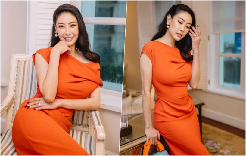 Vừa về nước hà kiều anh tăng 15kg vẫn cân đẹpváy sát thủ khoe dáng gái 3 con nuột nà - 1