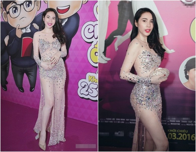 Thuỷ tiên đi hát diệnváy xuyên thấu cắt khoét mạnh tay nhìn kiểu nào cũng thấy như chị em hồ ngọc hà - 6