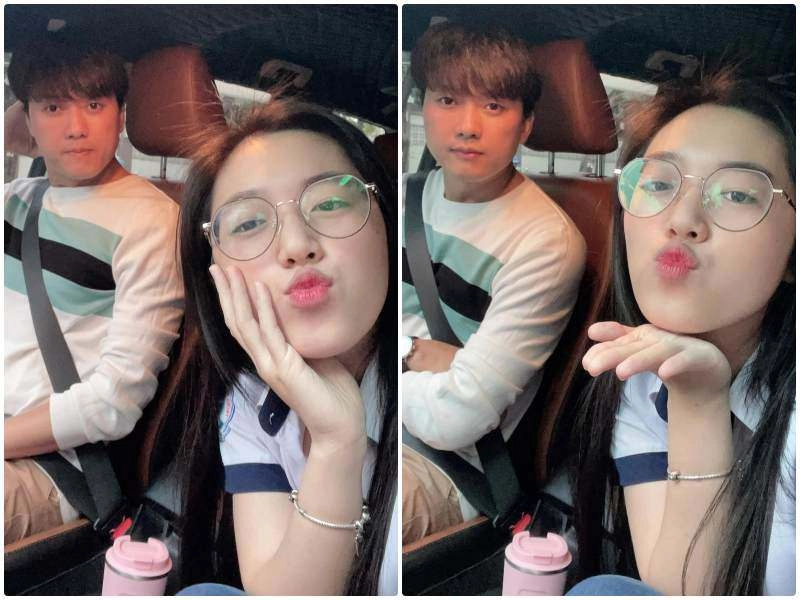 Vợ anh vi cá quách ngọc tuyên làm mẹ bỉm được chồng hơn 16 tuổi chở đi thi tốt nghiệp - 1