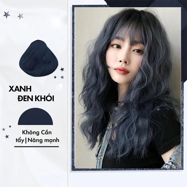 Tóc xanh đen khói màu tóc đẹp tôn da nổi bật hot nhất hiện nay - 1
