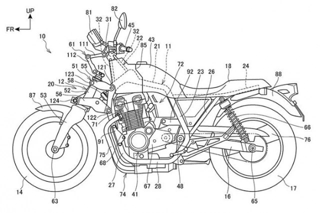 Honda tiết lộ bằng sáng chế hệ thống treo double wishbone cho cb1100 series - 1