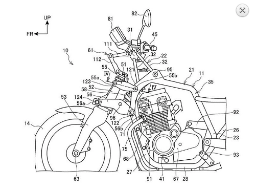 Honda tiết lộ bằng sáng chế hệ thống treo double wishbone cho cb1100 series - 3