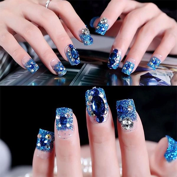 10 kiểu nail xinh đính đá đơn giản sang chảnh quyến rũ mọi ánh nhìn - 3