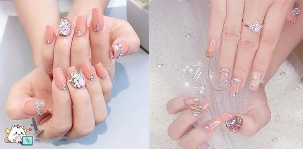10 kiểu nail xinh đính đá đơn giản sang chảnh quyến rũ mọi ánh nhìn - 7