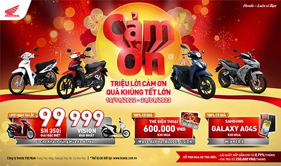 100 có quà giá trị trong chương trình tri ân khách hàng cuối năm của honda việt nam - 1