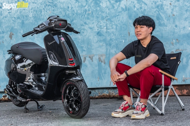 Bản độ vespa sprint được ca thán với danh hiệu hoàng tử bóng đêm - 19