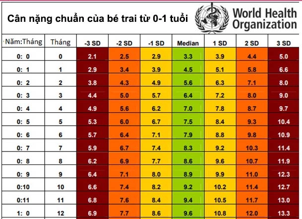 Bảng chiều cao cân nặng bé trai 2022 chuẩn từ 0 - 5 tuổi - 4