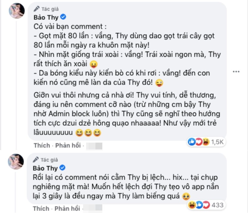 Bảo thy khoe da bóng như sương bị fan chọc lấy dao gọt cằm - 3