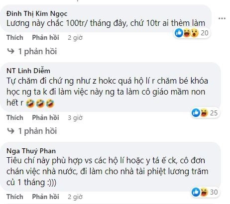 Bảo thy tuyển bảo mẫu chăm con tổng cộng 7 tiêu chí quá cao - 4