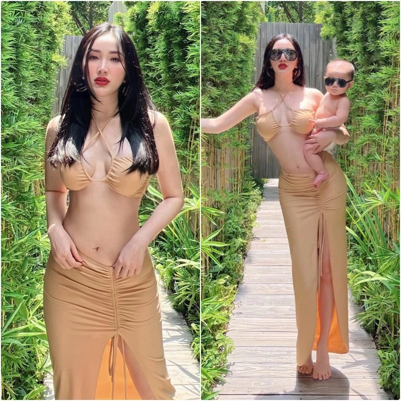 Bắt bài ăn diện đánh lừa thị giác của mẹ bỉm bảo thy eo thẳng đuột cũng hóa eo con kiến - 1