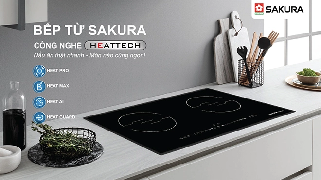 Bếp từ sakura - công nghệ heattech giải pháp nấu ăn thật nhanh - món nào cũng ngon - 1