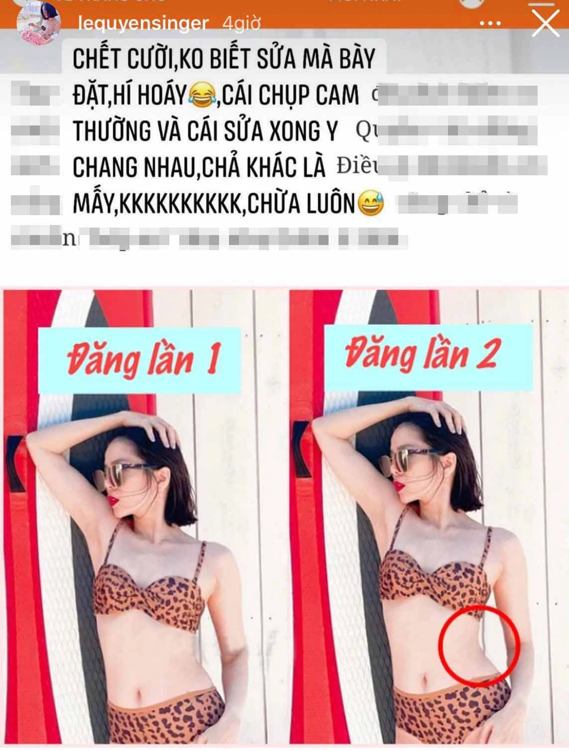 Bị bóc mẽ dùng photoshop nắn dáng bên bạn trai lệ quyên đính chính ảnh gốc cong chẳng kém - 4