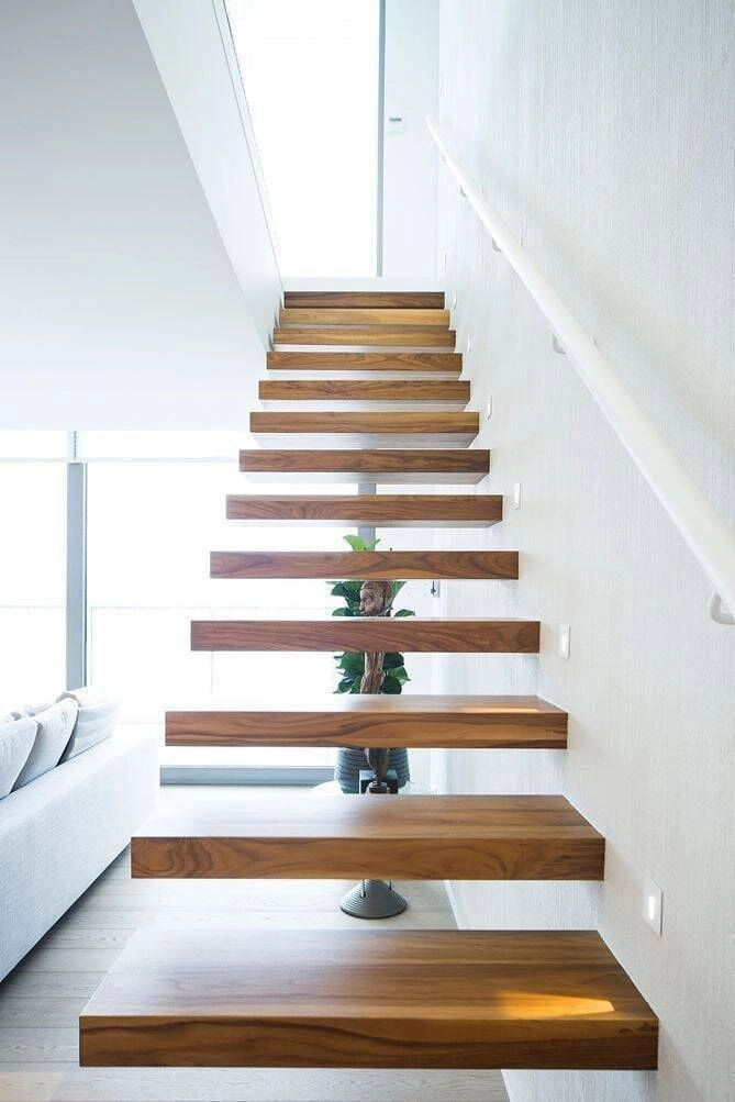 Các mẫu cầu thang gỗ hiện đại năm 2022 nhà nhỏ hay to đều ứng dụng dễ dàng - 12