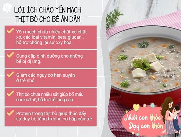 Cách nấu cháo yến mạch thịt bò cho bé tăng cân ít bị táo bón - 3