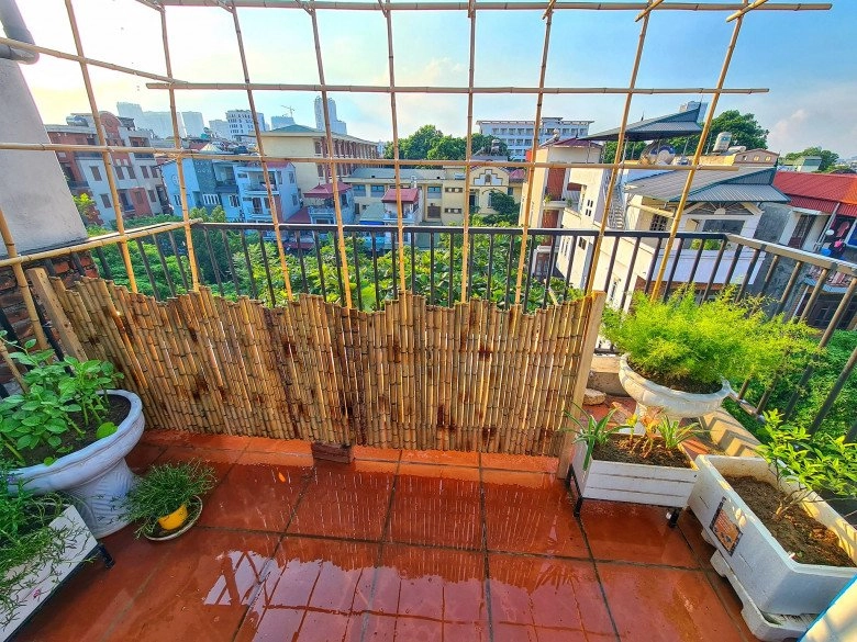 Cải tạo sân thượng 70m2 làm vườn gia đình hà nội có góc sống ảo đẹp rau ăn không xuể - 9