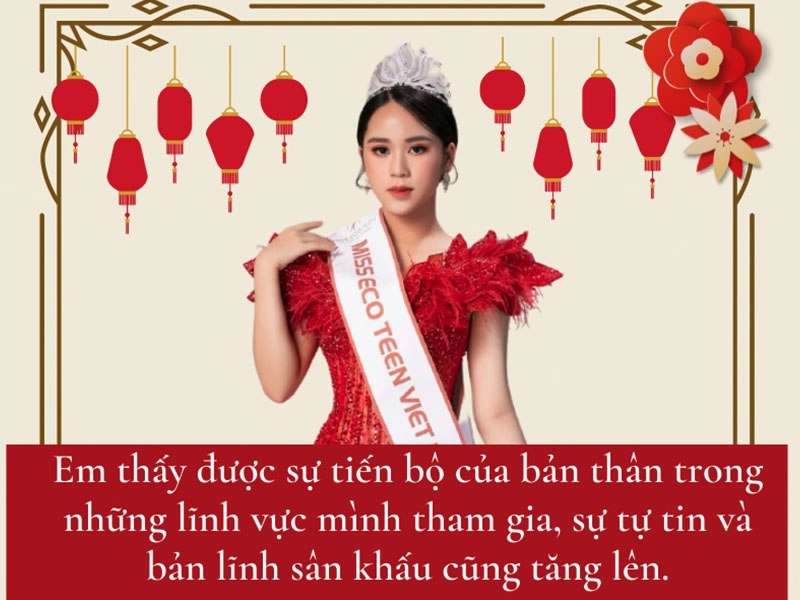 Cái tết đầu tiên đạt hoa hậu quốc tế của bé gái việt 13 tuổi cao 1m68 - 4