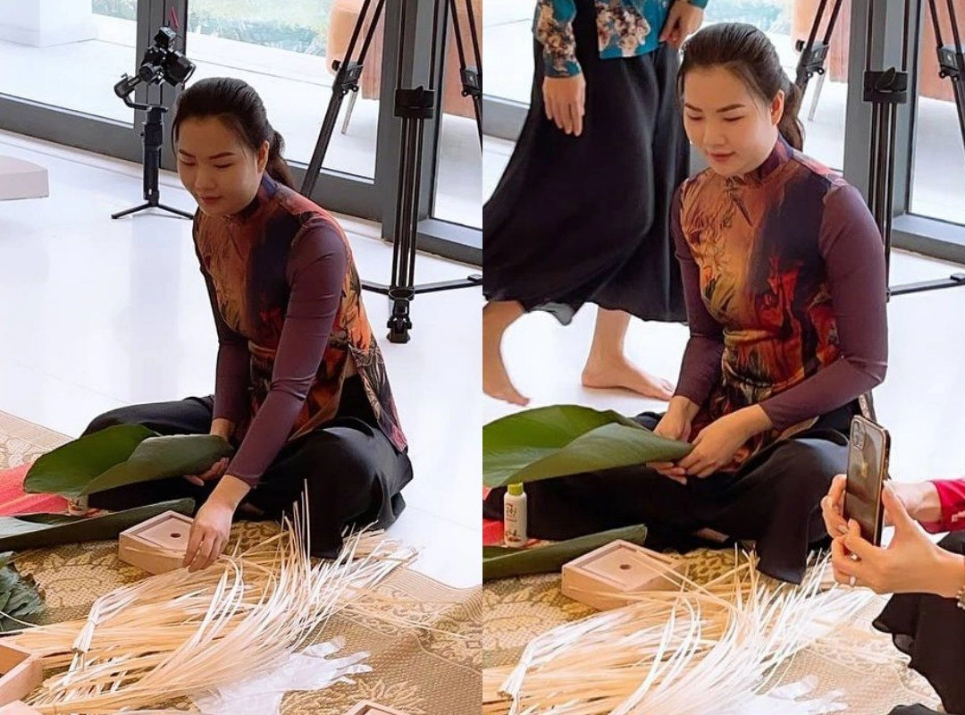 Chẳng thua gì chủ tịch ngọc trinh thuý kiều cũng ép dáng thon mặc áo dài tết lung linh - 8