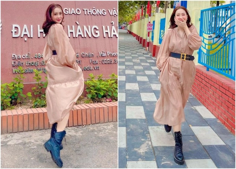 Chẳng yểu điệu hồng diễm cũng có lúc chất hết cỡ mặc váy đi boots sành hệt gái 18 - 2