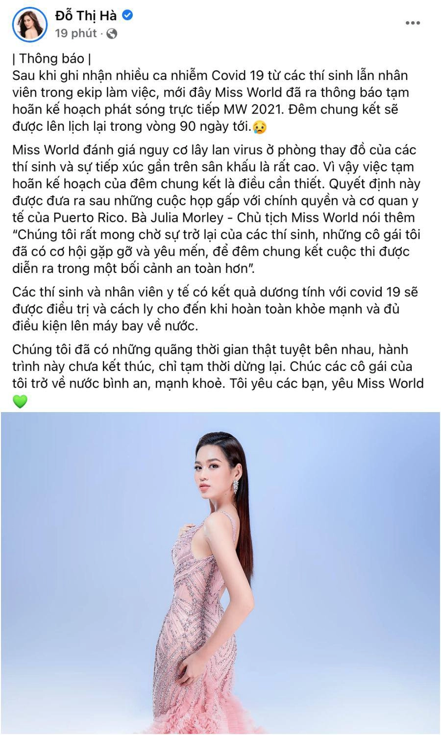 Chưa từng có trong lịch sử chung kết miss world 2021 tạm hoãn vì covid-19 đỗ thị hà ra sao - 4