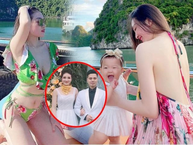 Cô dâu 200 cây vàng giờ là mẹ bỉm sexy tiệc thôi nôi con toàn vàng to như đám cưới - 15