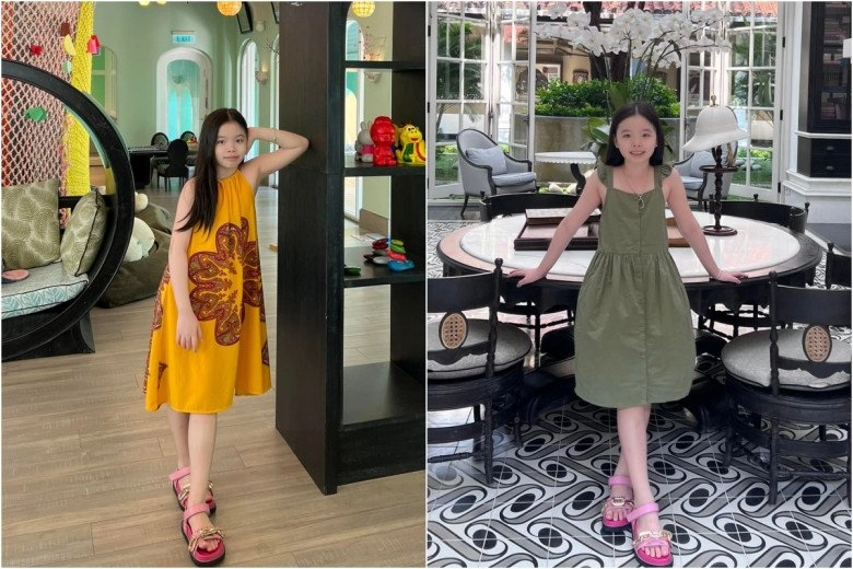Có mẹ và bố dượng chăm chút con gái phương trinh jolie sành điệu hàng hiệu mặc đẹp không đợi tuổi - 7