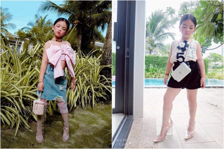 Con gái cành vàng lá ngọc của đại gia minh nhựa 6 tuổi đi cao gót sành điệu chuyên nghiệp như mẫu nhí - 4