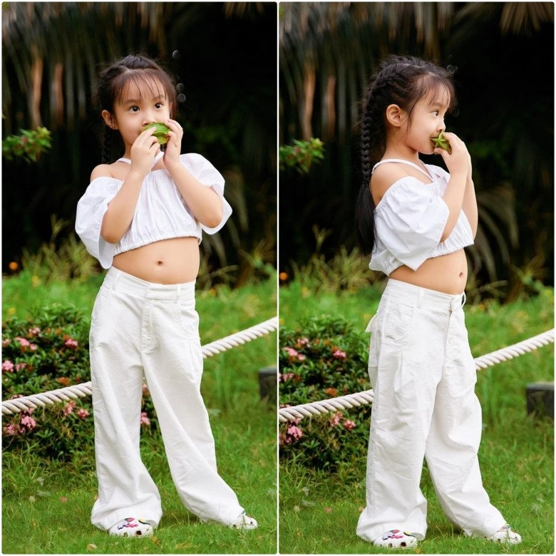 Con gái diệp lâm anh diện croptop đáng yêu tương lai khoản thời trang không thua kém mẹ - 3