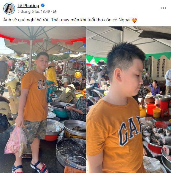 Con trai lê phương nhận giấy khen xuất sắc ở trường ba dượng hộ tống và chụp ảnh kỉ niệm - 8