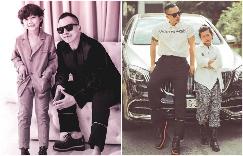 Con trai nuôi ngọc trinh-vũ khắc tiệp ăn diện như soái ca nhí mặc áo quần đắt đỏ kín người - 3