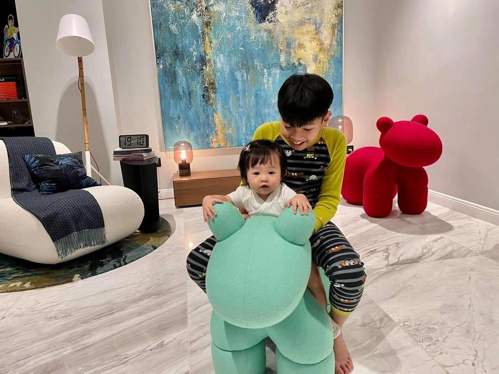 Đàm thu trang chiều con làm rạp chiếu phim trong nhà đại gia nhà 400 tỷ xây hẳn villa riêng - 3