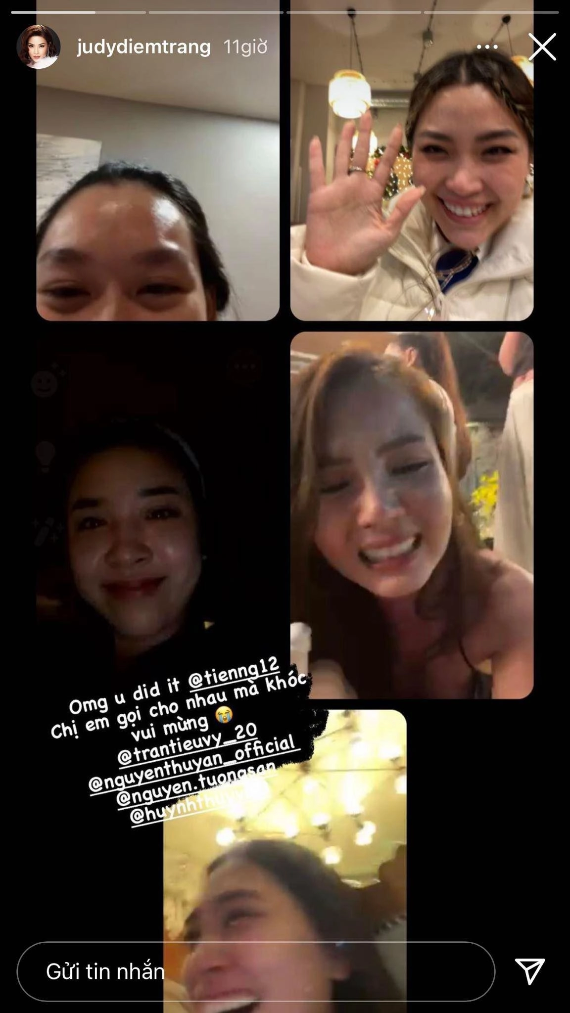 Dàn hoa hậu livestream khóc ăn mừng chiến thắng của thuỳ tiên nhan sắc mộc ngỡ ngàng - 1