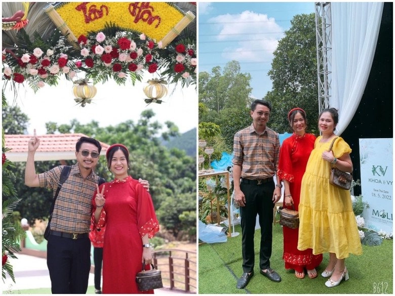 Đi ăn cưới mặc kín đáovẫn nổi bật như lâm vỹ dạ diện áo dài đỏ tay xách túi nghìn đô - 2