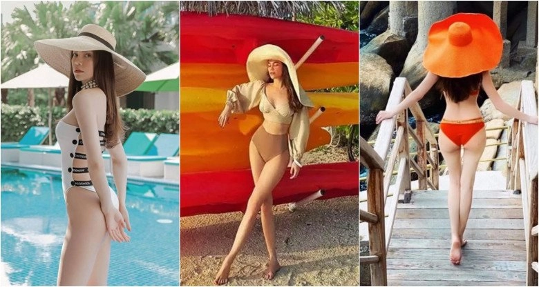 Đi biển chán mặc độc bikini phương oanh phối sơmi hóa hồng hạc hà hồ diện váy lưới có như không khoe vòng 3 - 8