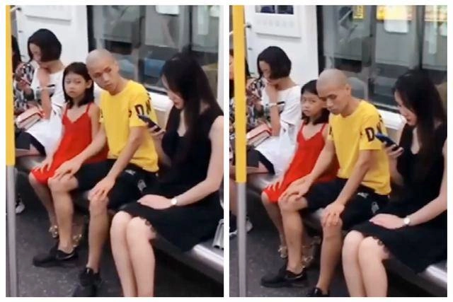 Đi tàu điện bố tranh thủ nhìn trộm gái xinh con thẳng tay xử ai cũng tấm tắc - 2